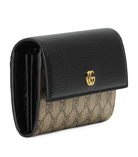 gg marmont leather continental wallet|gucci marmont wallet price.